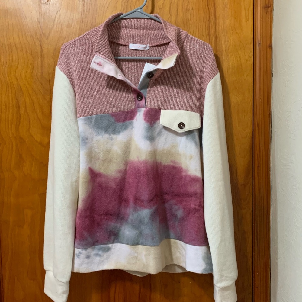 Ces Femme Multicolor Tie-Dye Pullover Sweater - Large